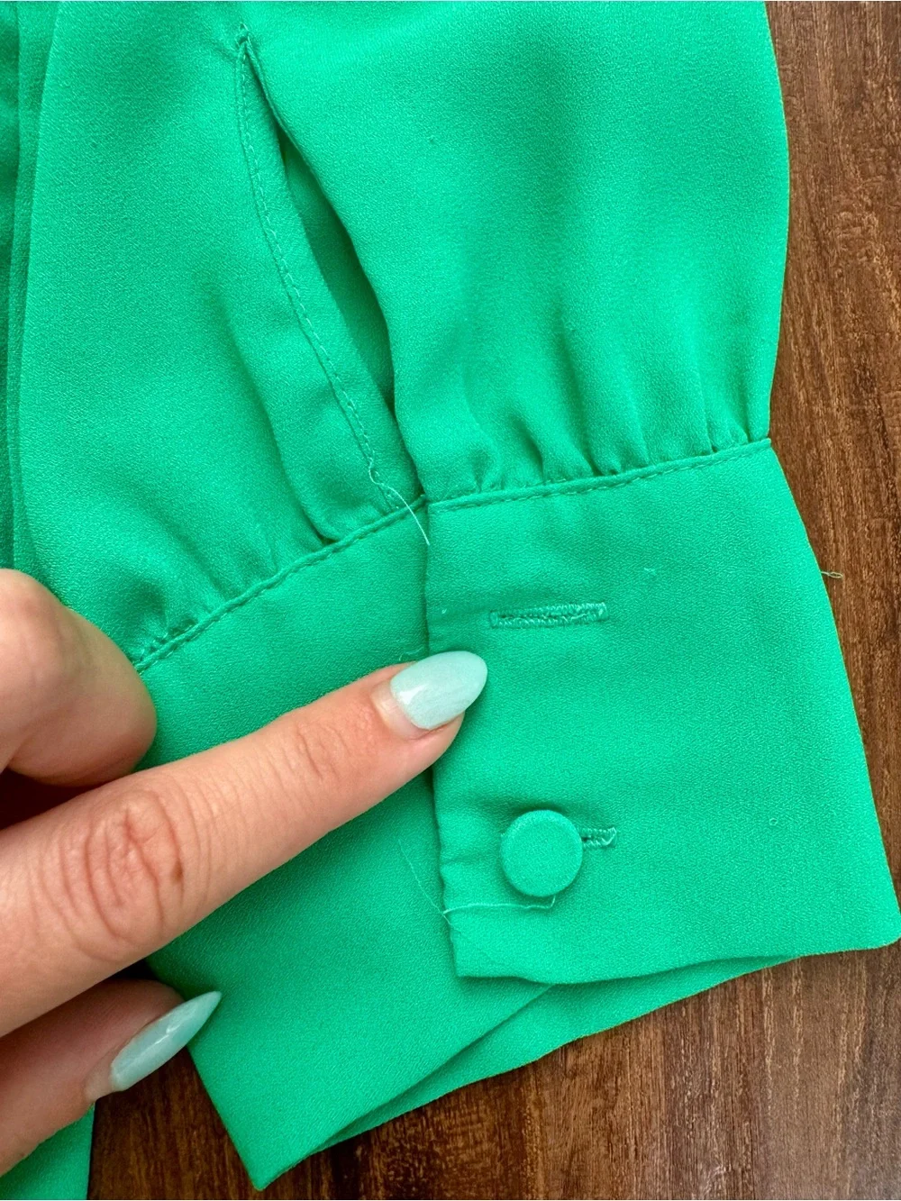 J. Crew Bright Green Long-Sleeve Scoop Neck Blouse, Size S